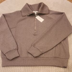 SPANX Womens Silver Zip-Up Sweater